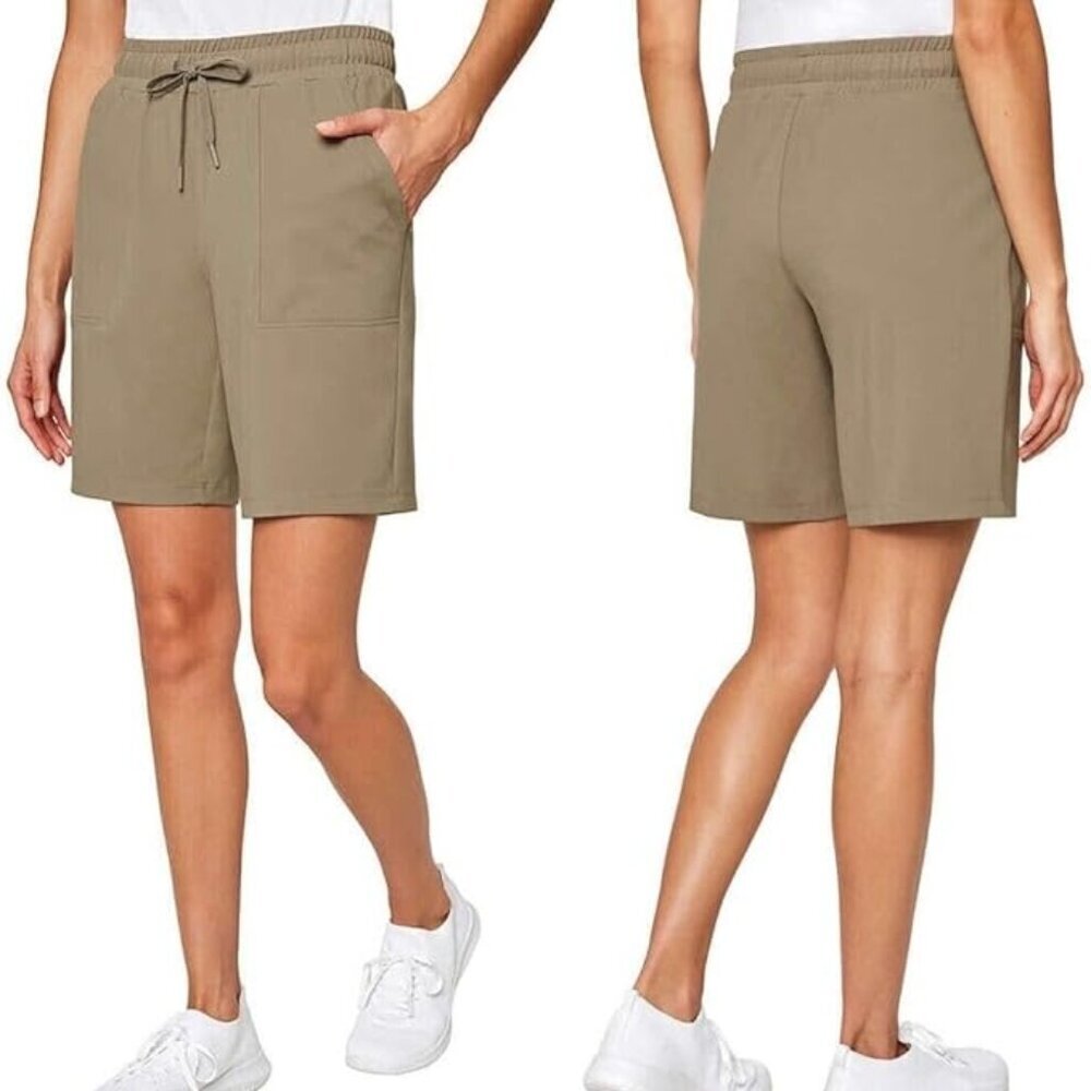 Mondetta Women's Active Bermuda Shorts Size S Brindle Green Moisture Wicking NEW